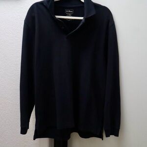 L.L. Bean Men's Navy Long Sleeve Polo Shirt